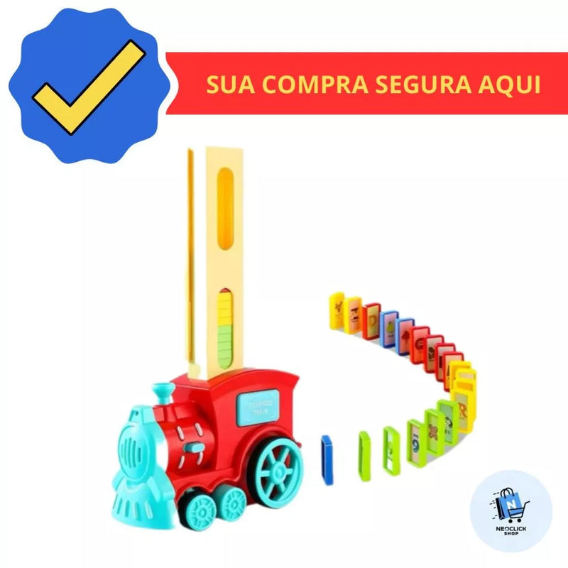 Trem Divertido Empilha Dominó Com Som